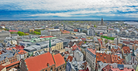 Naklejka premium Aerial view to old town