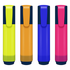 vector set of colored markers on a white background
