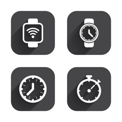 Smart watch. Mechanical clock time and timer.