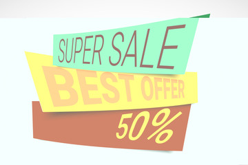 Super Sale paper banner