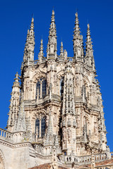 Fototapeta premium Gothic Cathedral of Saint Mary in Burgos, Spain. Its construction began in 1221 but work continued off and on until 1567