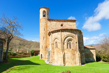 Fototapeta na wymiar Colegiata of San Martin de Elines, XII century romanesque collegiate in the province of Burgos, Spain