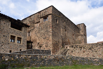 castle of  Santa Pau, Garrotxa, Girona province, Catalonia, Spain