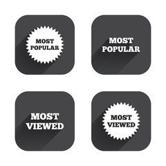 Most popular star icon. Most viewed symbol.