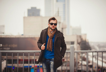 young handsome man in sunglasses