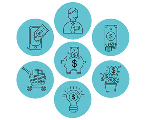 Vector set of business and finance icons