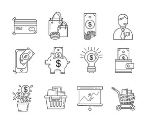 Vector set of business and finance icons