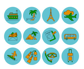 Vector set of travel icons