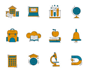 Vector set of education icons