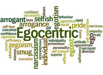 Egocentric, word cloud concept 8