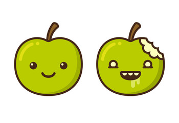 Cartoon zombie apple