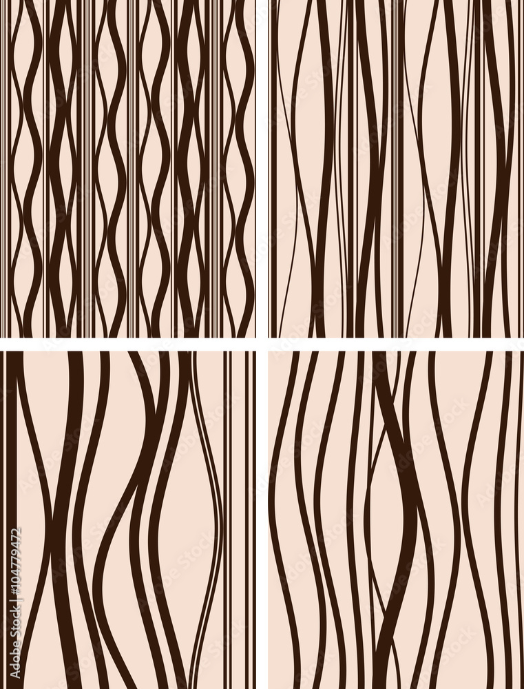 Poster set of 4 abstract seamless patterns.
