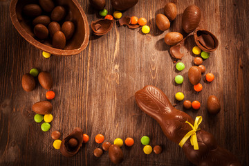 Easter chocolate background