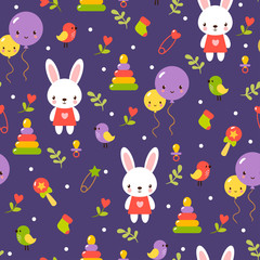 Cute baby pattern design. Childish cartoon seamless pattern in vector. Cute baby pattern design.