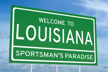 Welcome to Louisiana state road sign