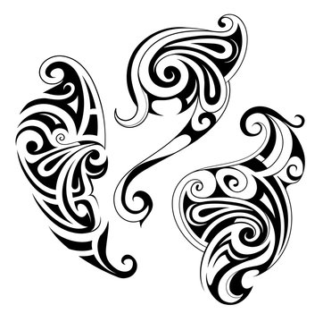 Maori style tattoo shapes