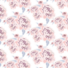Roses beautiful pattern in pink. Vectorr