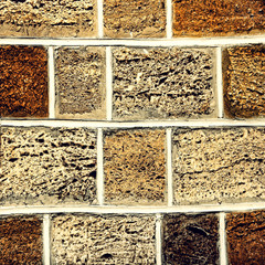 Limestone brick wall as abstract background.