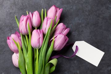 Fresh pink tulip flowers