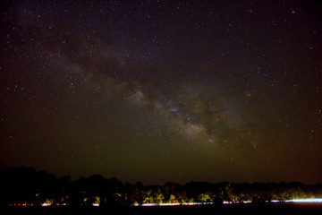 milky way over road