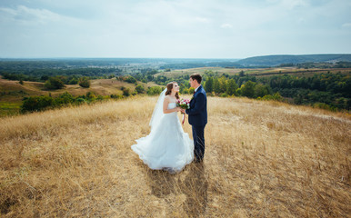 Wedding walk on nature