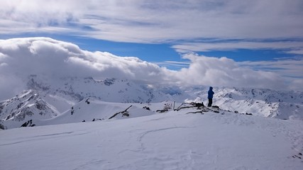 Obraz premium Föhnwolken Berg Schnee