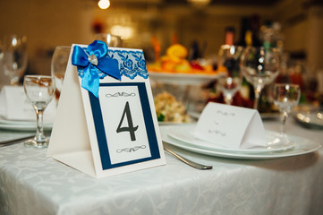 table set for wedding or another catered event