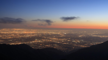 Great Los Angeles area night scape from top