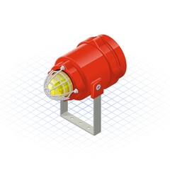 Isometric Beacon a Safety Equipment Vector Illustration