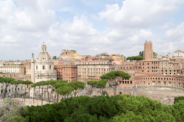 Fototapeta na wymiar Spectacular panorama of ancient Roman empire - currently Rome, Italy