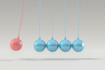 3DCG of Newton's cradle