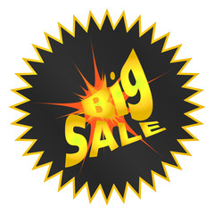 Vector label sticker explosion with a big sale sign