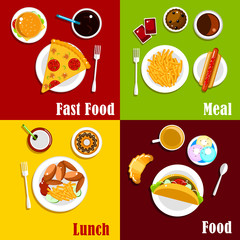 Fast food snacks, desserts and drinks