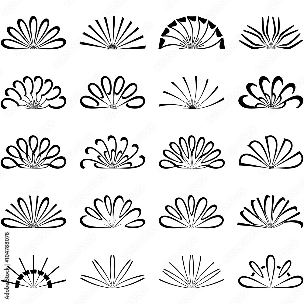 Poster set of fans and propellers icons , isolated vector object