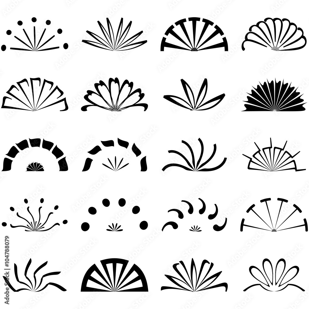 Poster set of fans and propellers icons , isolated vector object