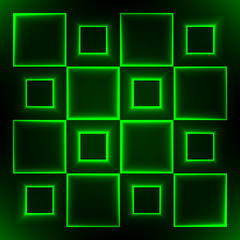 Dark green  Abstract light squares background. Vector illustration. Spot Effect. Neon.