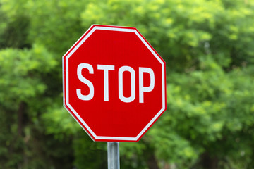 Stop road sign
