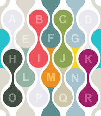 Vector colorful retro texture with alphabet