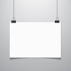 hanging paper sign with shadow
