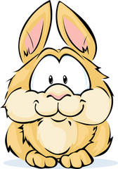 cute vector bunny sitting isolated on white background