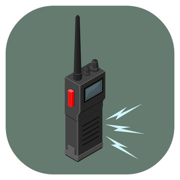 A vector illustration icon of a walkie talkie.
Retro Technology communications device.
Flat icon communication concept.