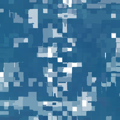 abstract deformed cubes in blue shades