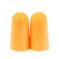 Foam ear plugs isolated on white