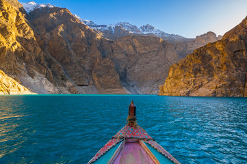 Attabad Lake in Northern Pakistan - obrazy, fototapety, plakaty