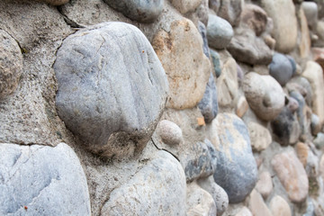 River rock wall with diminishing perspective