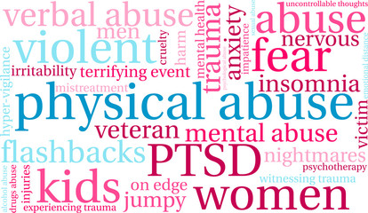 Fototapeta premium Physical Abuse Word Cloud