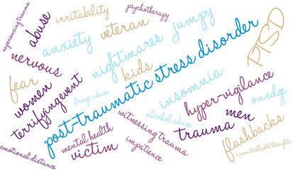 Fototapeta premium Post-Traumatic Stress Disorder Word Cloud
