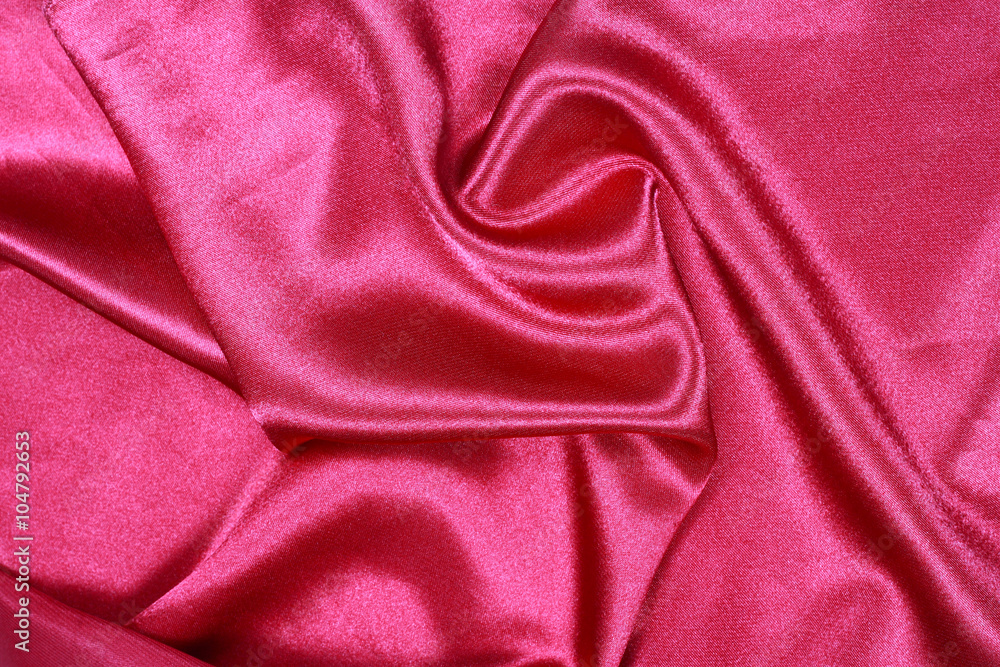 Poster Curved design on red silk for pattern and background