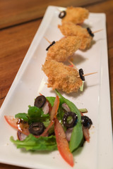 Fried cheese Italian Entrée with side salad