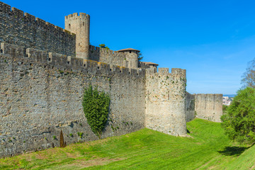 Fototapeta na wymiar Towers of Medieval Castle, Carcassonne
